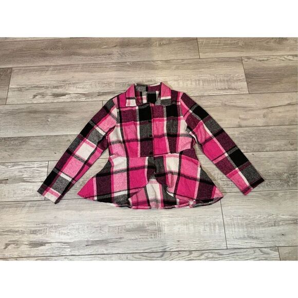 SHEIN pink flannel blouse/top size S - Picture 1 of 10